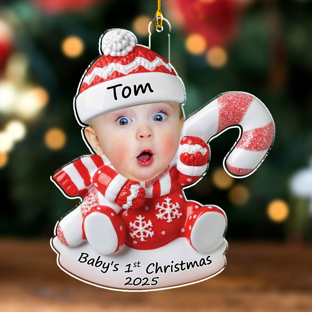 Personalized Baby's First Christmas Ornament 2025 - Custom Photo Keepsake Ornament MagicInPrints