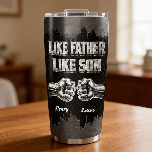 Personalized Father-Son Tumbler with Fist Bump Design - Perfect Gift for Dad Cup MagicInPrints
