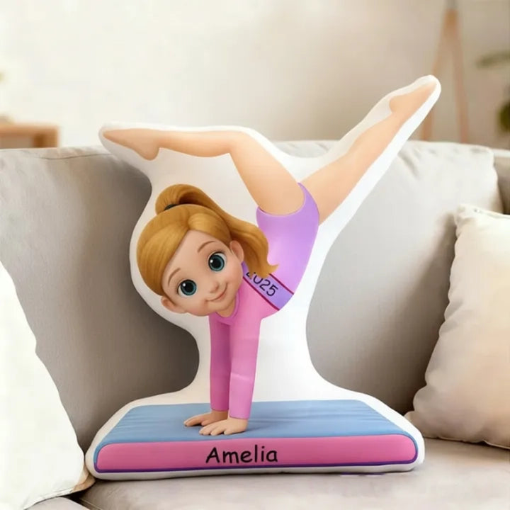 Personalized Gymnastics Pillow for Kids - Custom Name Gift Pillow MagicInPrints