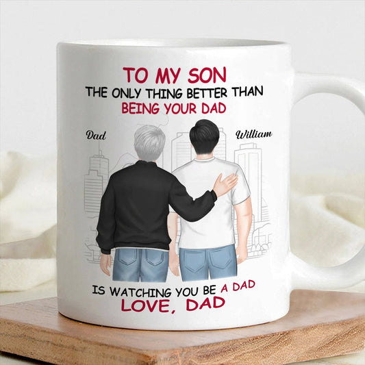 Personalized Ceramic Mug for Son - Heartfelt Father's Day Gift Cup MagicInPrints