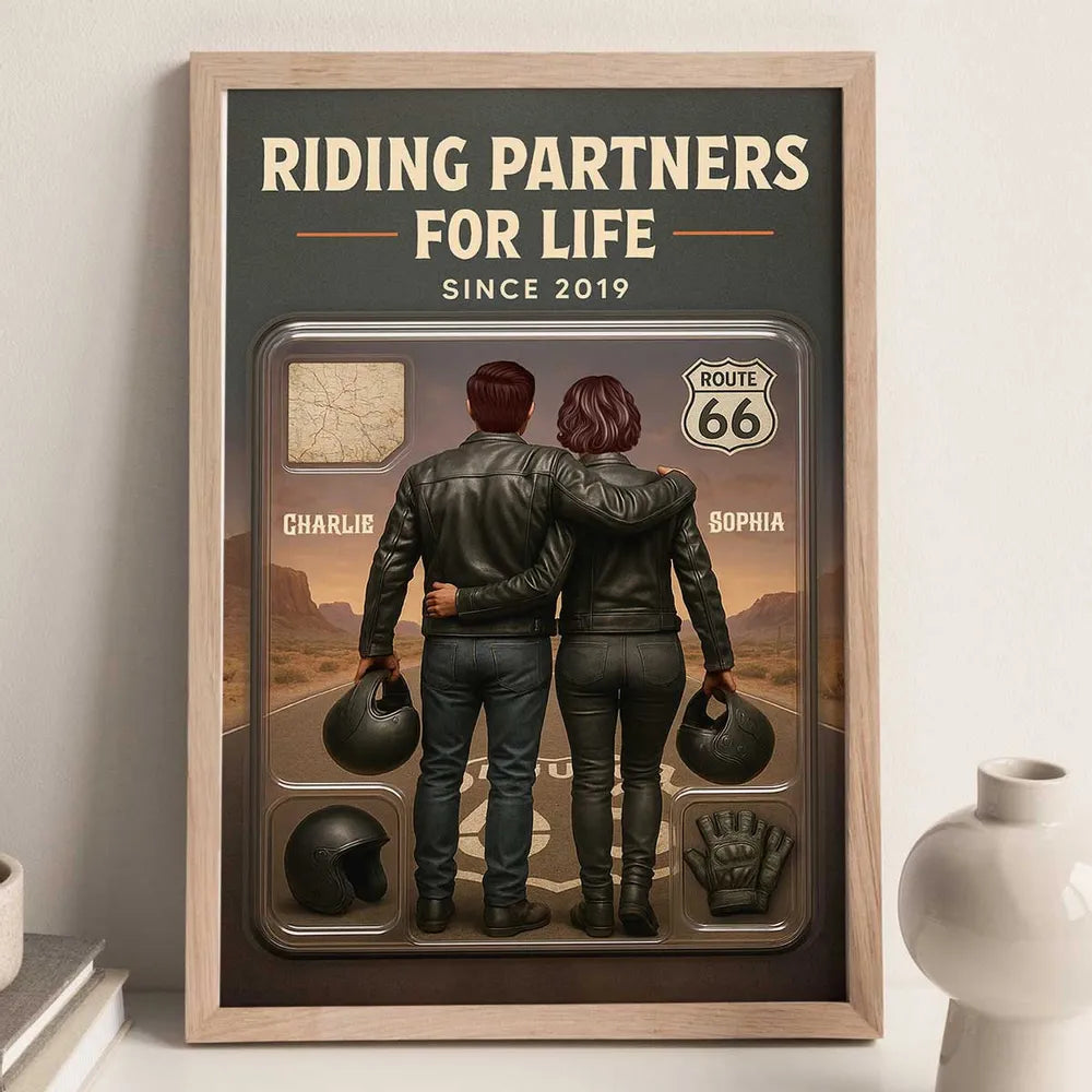 Personalized Riding Partners for Life Poster for Couples - Anniversary Gift Poster or Canvas MagicInPrints