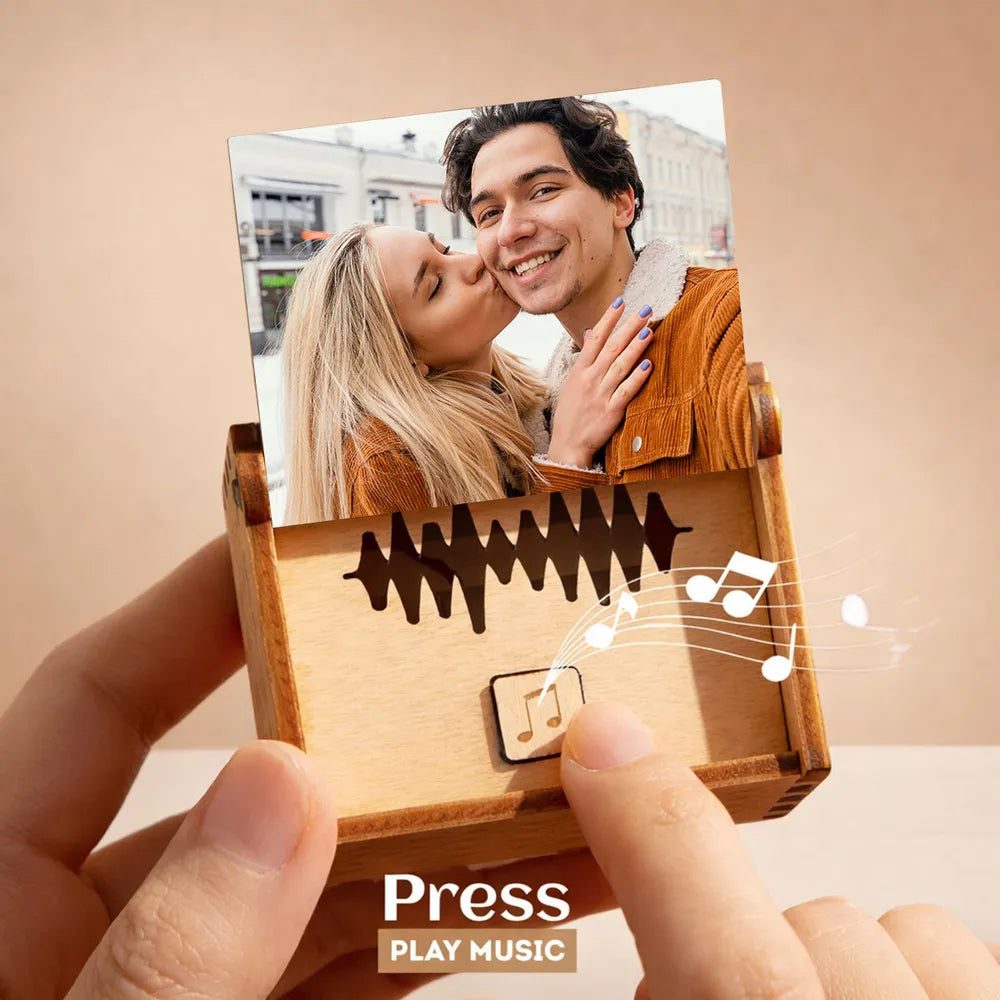 Custom Photo Music Box for Couples - Romantic Gift Idea Plaque MagicInPrints