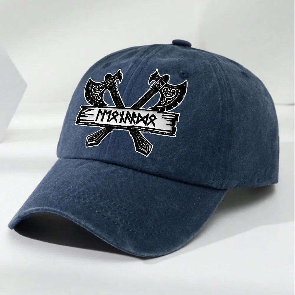 Custom Viking Rune Baseball Cap for Men - Norse Mythology Design Hat MagicInPrints