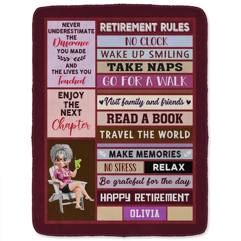 Celebrate New Adventures – Personalized Fleece Blanket – Gift for Retiree Fleece Blanket MagicInPrints