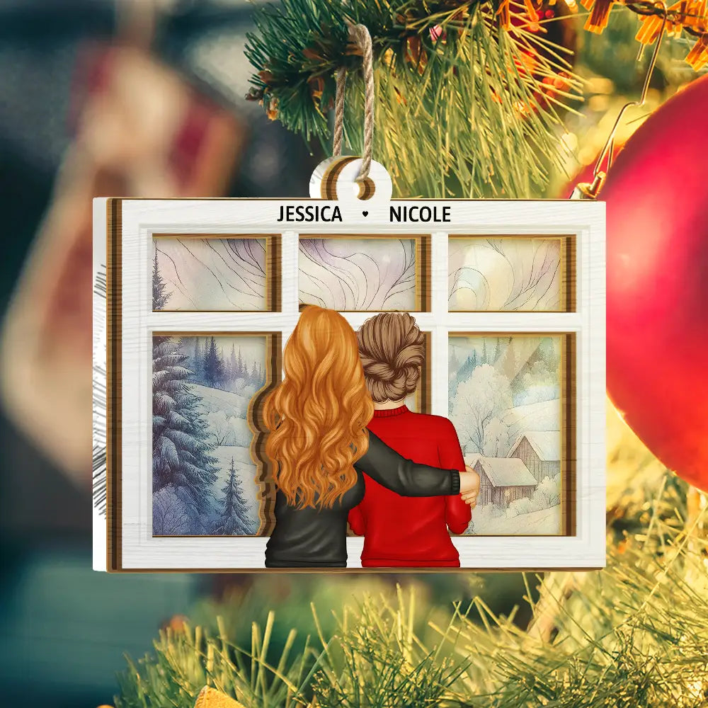 Sisters by the Window – Personalized Suncatcher Ornament – Gift for Sisters Suncatcher Ornament MagicInPrints