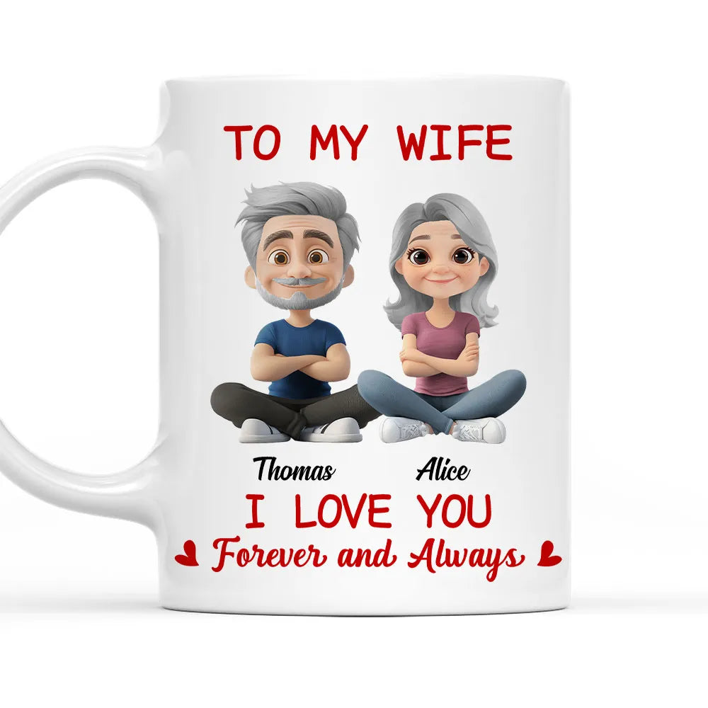 Personalized Mug for Wife with Custom Cartoon Couple - Anniversary Gift Cup MagicInPrints