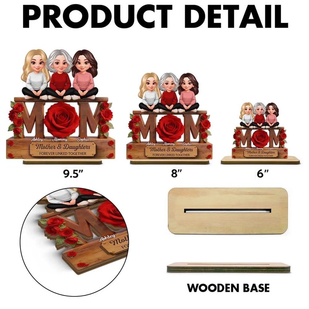 Personalized Mother and Daughters Figurine - Sentimental Home Decor Gift Plaque MagicInPrints