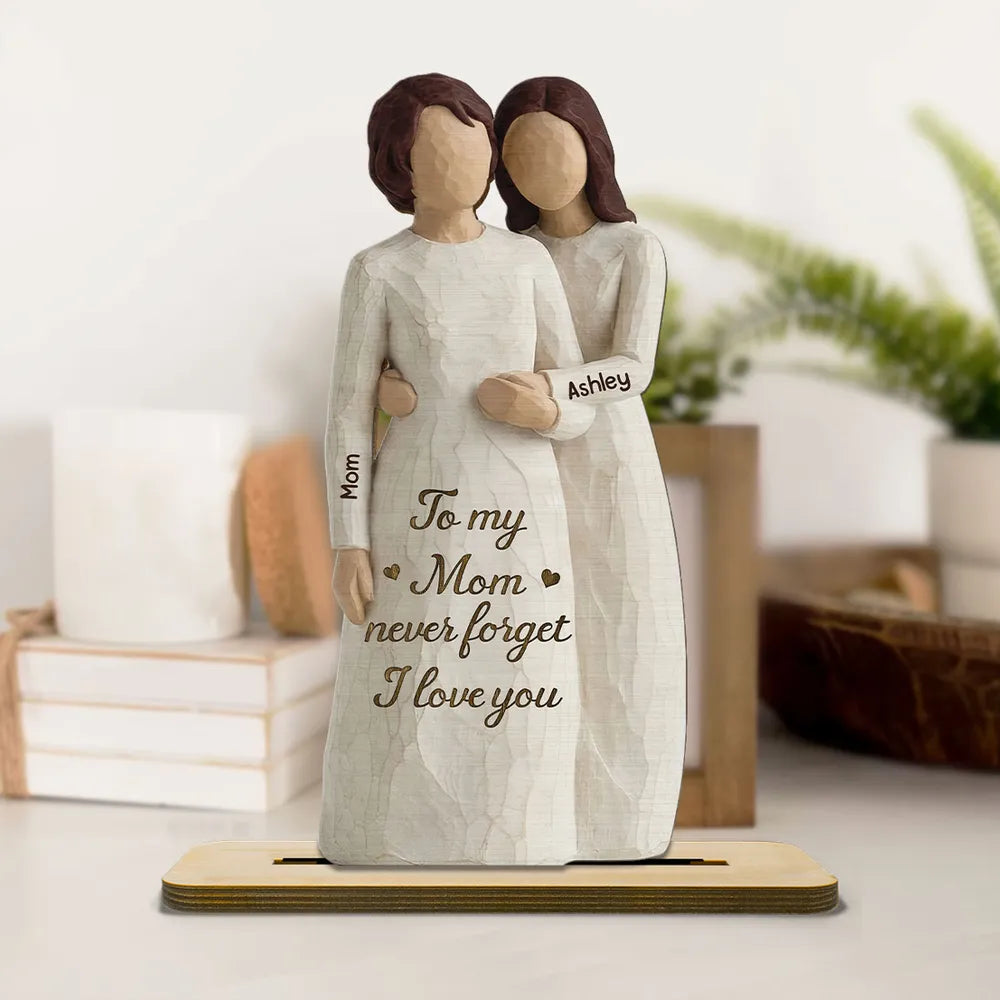 Personalized Mother-Daughter Wooden Sculpture Gift - Sentimental Keepsake for New Moms Plaque MagicInPrints