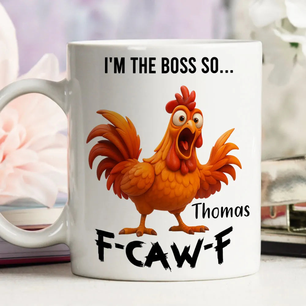 Personalized Funny Chicken Mug for Boss - Holiday Gift Idea Cup MagicInPrints