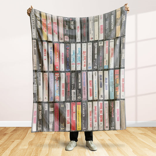 Personalized Cassette Tape Lovers Blanket - Nostalgic Music Gift Blanket PopCulturePrints