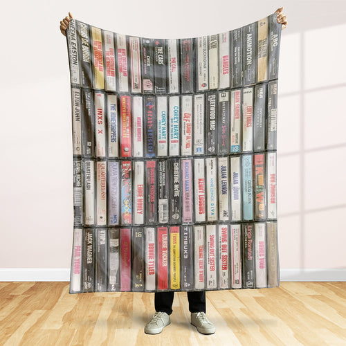 Personalized Cassette Tape Lovers Blanket - Nostalgic Music Gift Blanket PopCulturePrints
