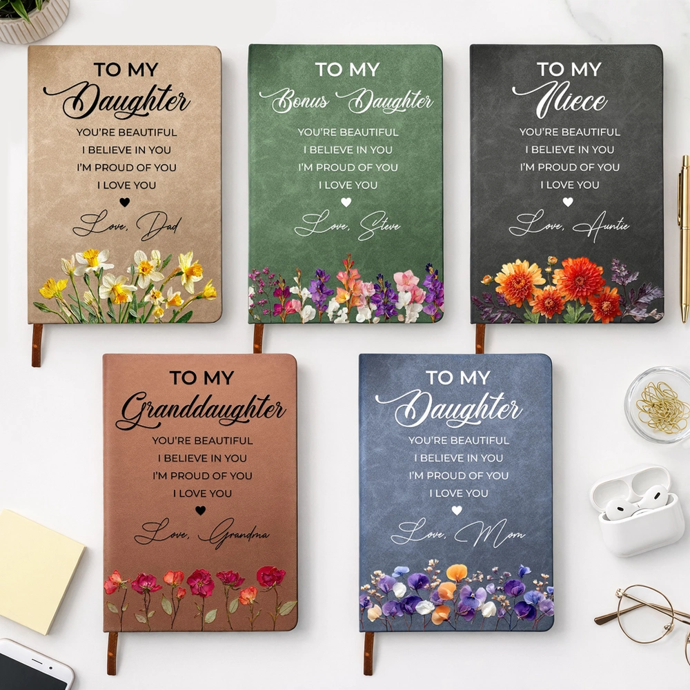 Personalized Floral Journal for Daughter, Niece, Granddaughter - Sentimental Gift Stationery MagicInPrints