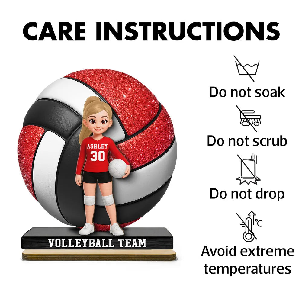 Personalized Volleyball Team Player Figurine for Kids - Custom Name and Number Plaque MagicInPrints