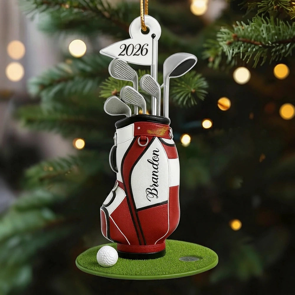 Personalized Golf Bag Christmas Ornament for Golf Lovers - Holiday Keepsake 2026 Ornament MagicInPrints