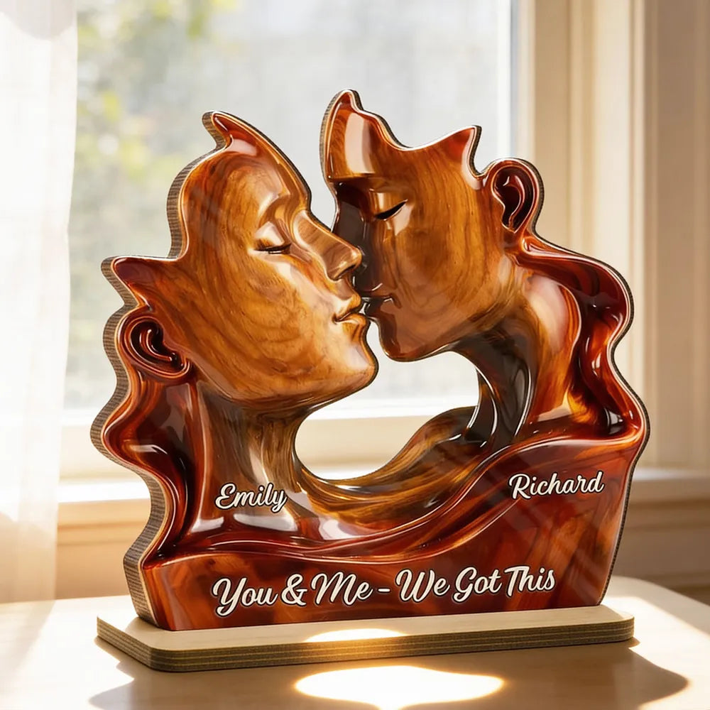 Personalized Couple Sculpture for Lovers - Romantic Home Decor Gift Plaque MagicInPrints