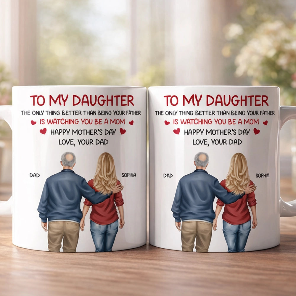 Personalized Mother's Day Mug for Daughter - Heartfelt Message from Dad Cup MagicInPrints