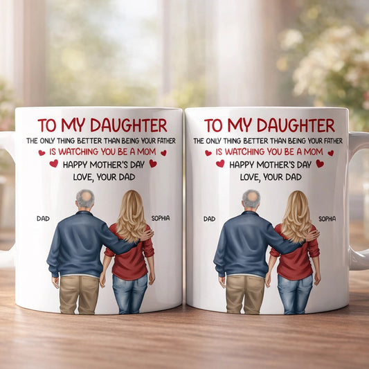 Personalized Mother's Day Mug for Daughter - Heartfelt Message from Dad Cup MagicInPrints