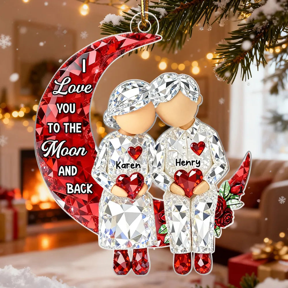 Personalized Couple Ornament for Christmas - Love You to the Moon and Back Ornament MagicInPrints