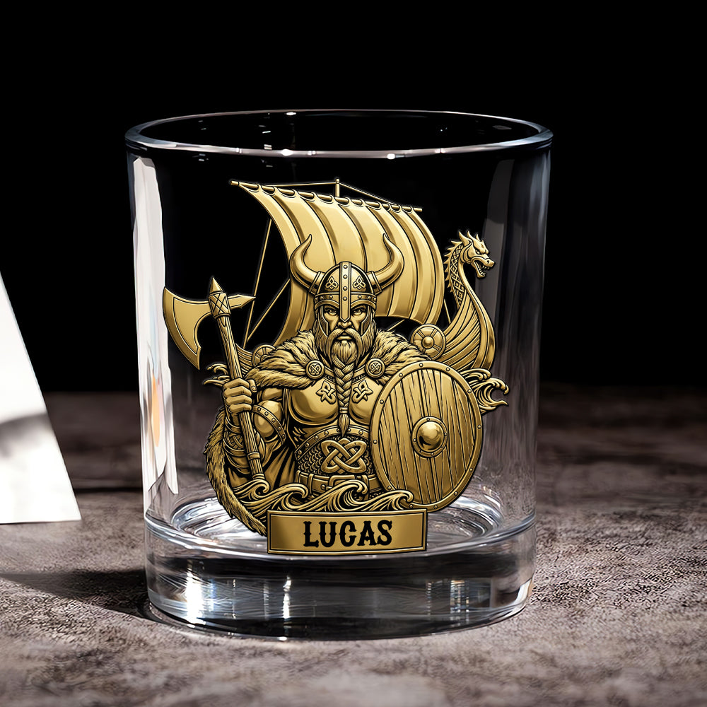 True Warriors Whiskey Glass - Personalized Gift for Viking Lovers Whiskey Glass MagicInPrints