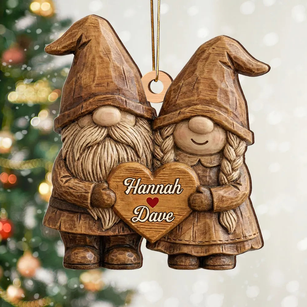 Personalized Gnome Couple Ornament for Couples - Romantic Gift for Anniversaries Ornament MagicInPrints