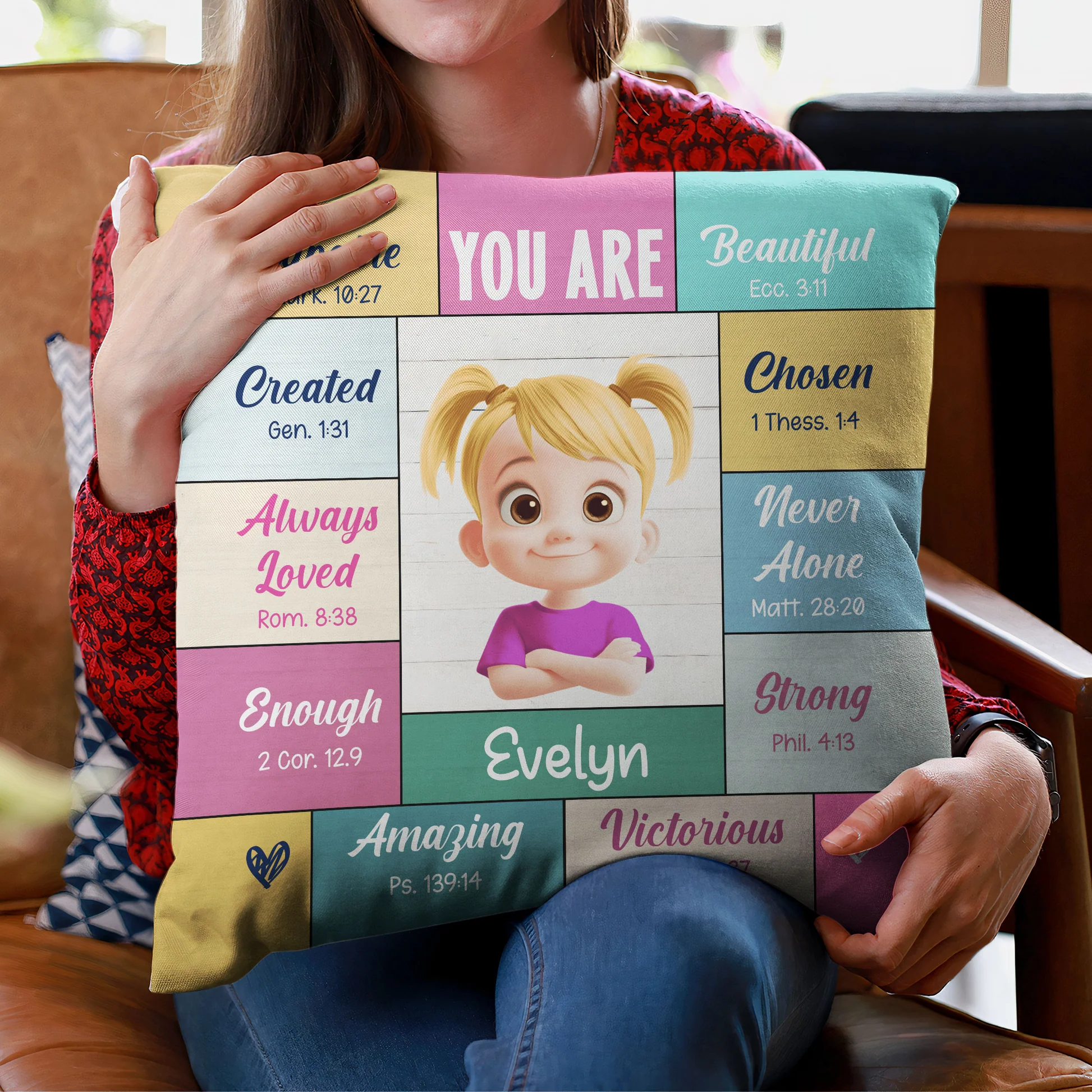 Personalized Inspirational Kids Pillow for Girls - Encouraging Christian Quotes Pillow MagicInPrints