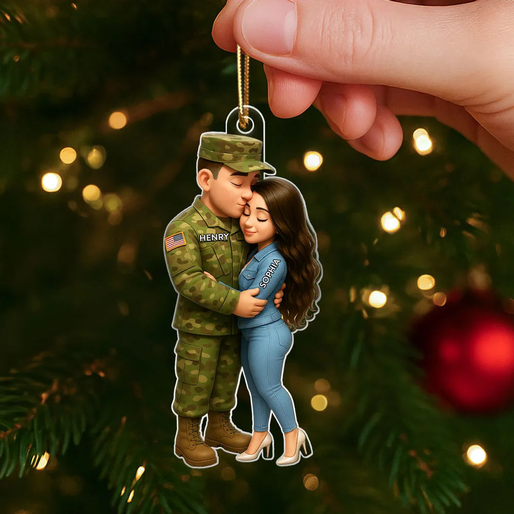Custom Military Couple Ornament - Personalized Christmas Gift for Soldiers Ornament MagicInPrints