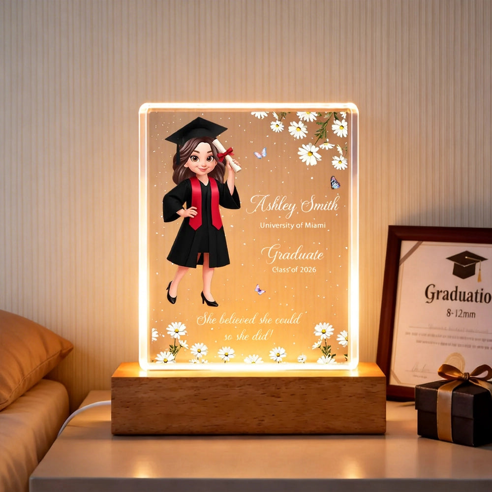 Personalized Graduation LED Light for Graduates - Class of 2026 Gift Plaque MagicInPrints