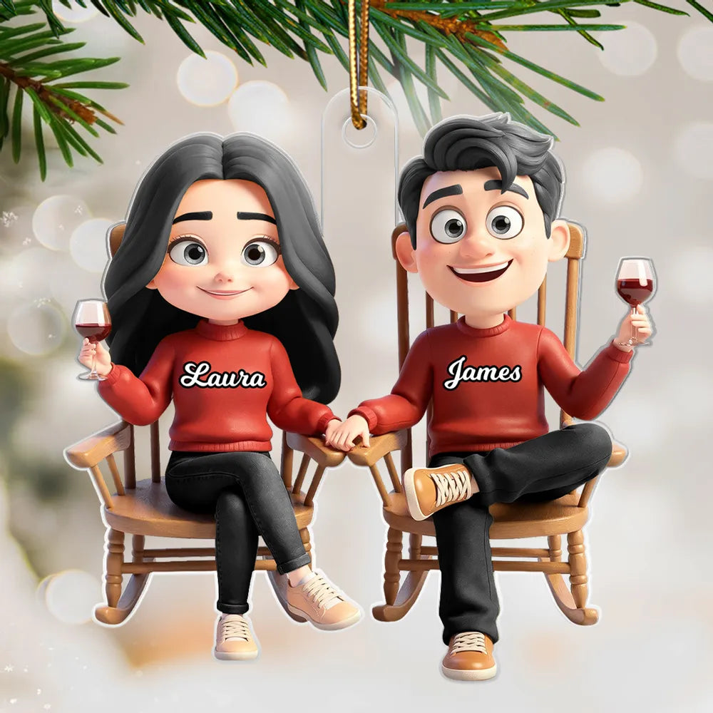 Personalized Couple Christmas Ornament - Custom Names Holiday Gift Ornament MagicInPrints