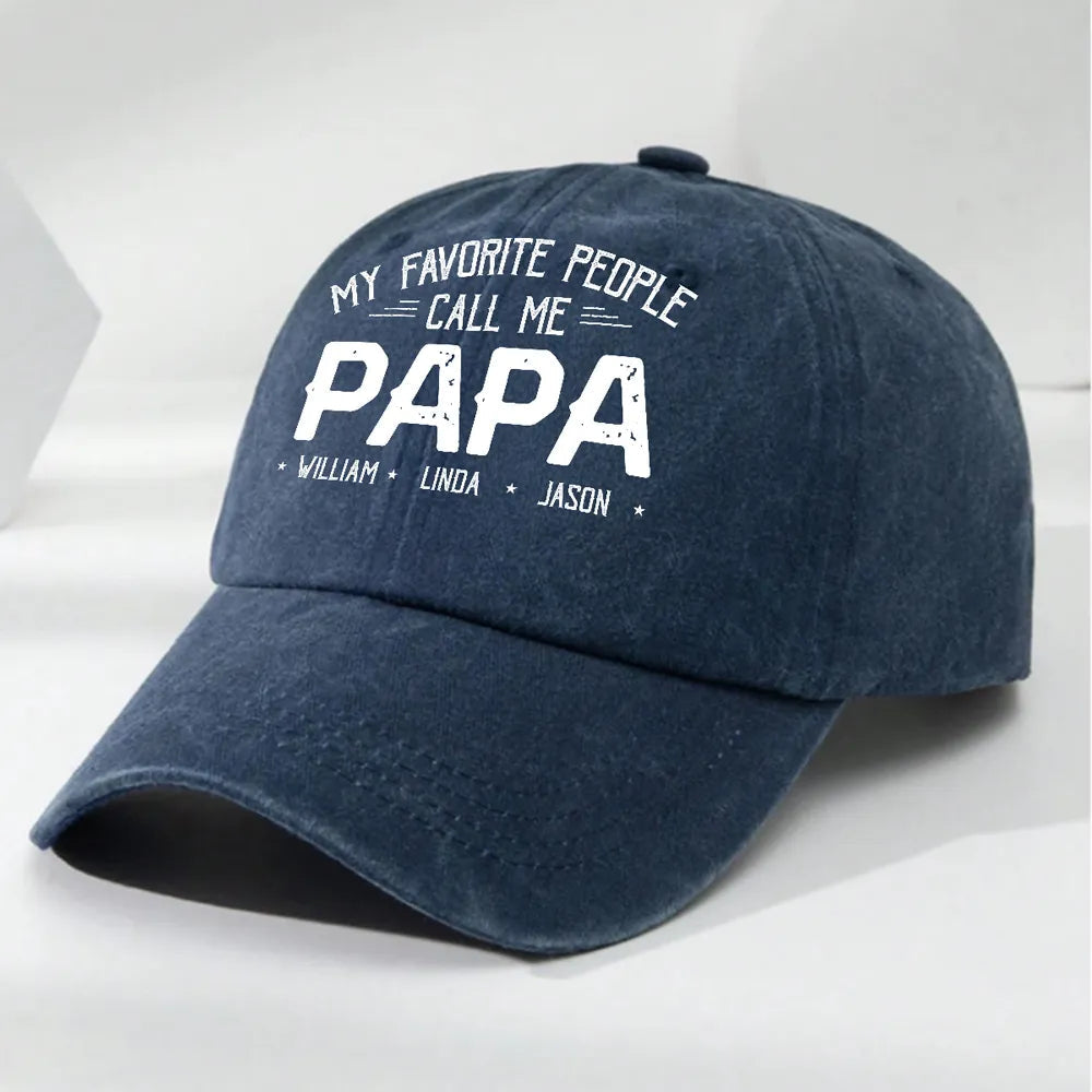 Personalized Dad Hat for Papa - Custom Names Father's Day Gift Hat MagicInPrints