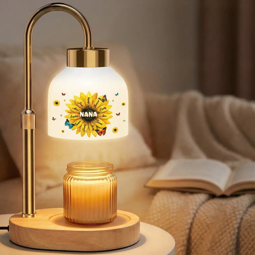 Custom Sunflower Lamp for Nana - Personalized Family Gift Lamp MagicInPrints