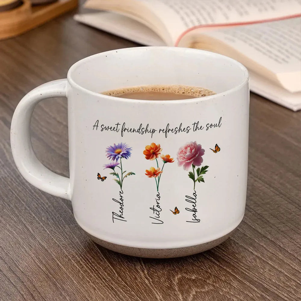 Personalized Friendship Mug for Friends with Floral Design - Thoughtful Gift Cup MagicInPrints