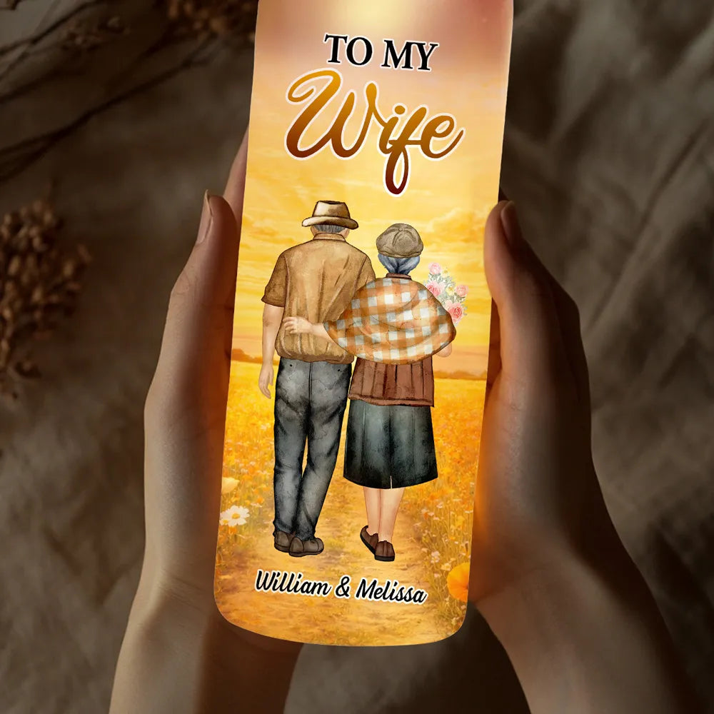 Personalized LED Wine Bottle Lamp for Wife - Romantic Anniversary Gift Lamp MagicInPrints