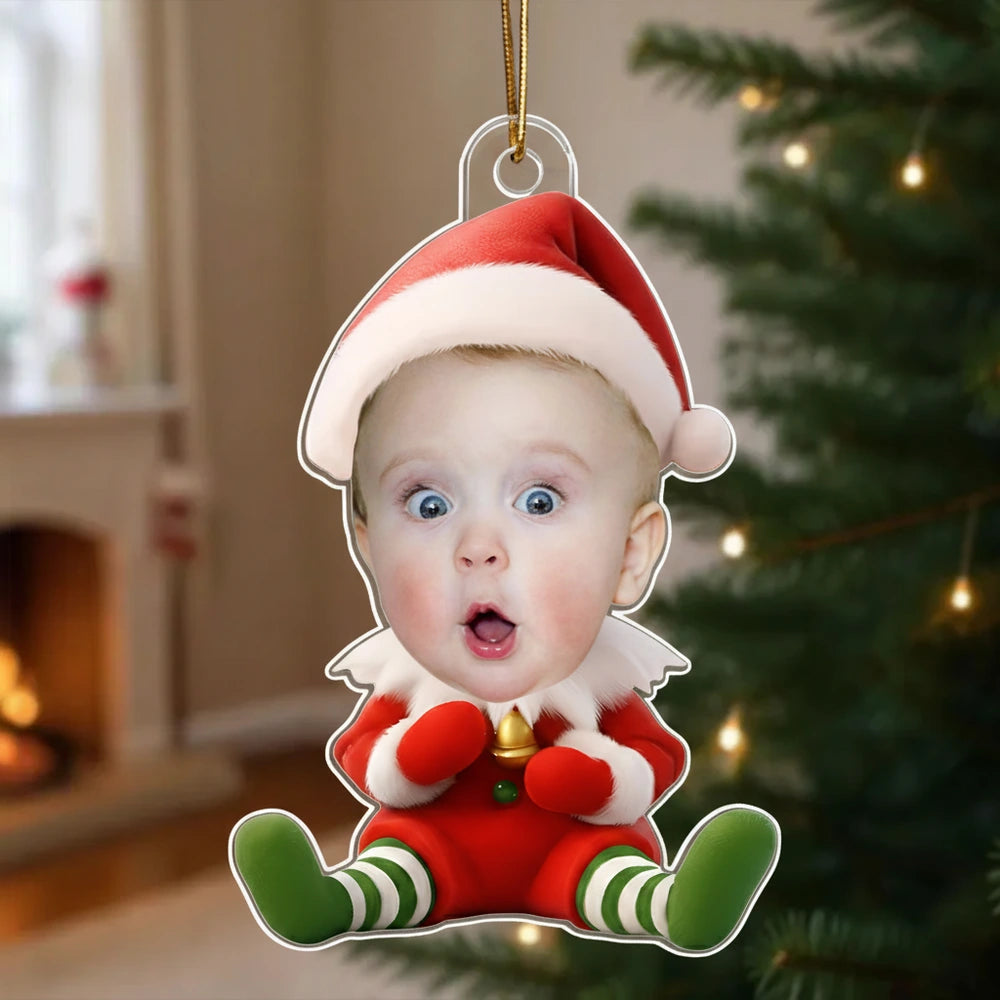 Custom Baby Face Christmas Ornament for Families - Holiday Decoration Ornament MagicInPrints