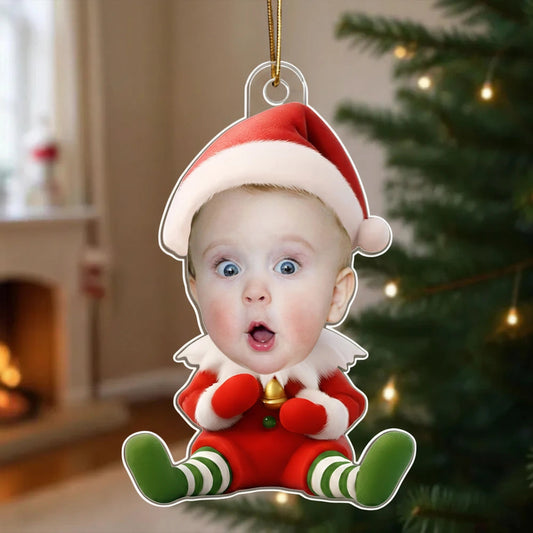 Custom Baby Face Christmas Ornament for Families - Holiday Decoration Ornament MagicInPrints