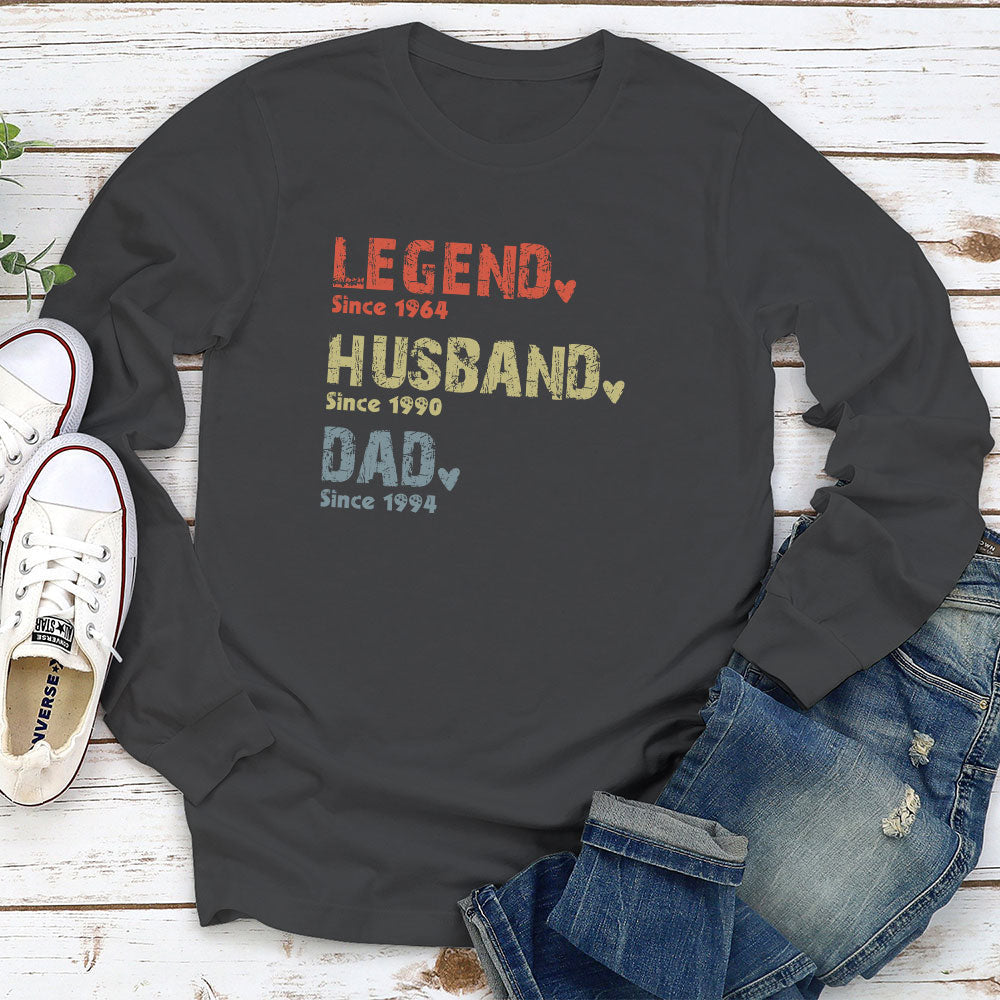 Personalized Men's T-Shirt for Dads - Legend, Husband, Dad, Papa Design Cloth MagicInPrints