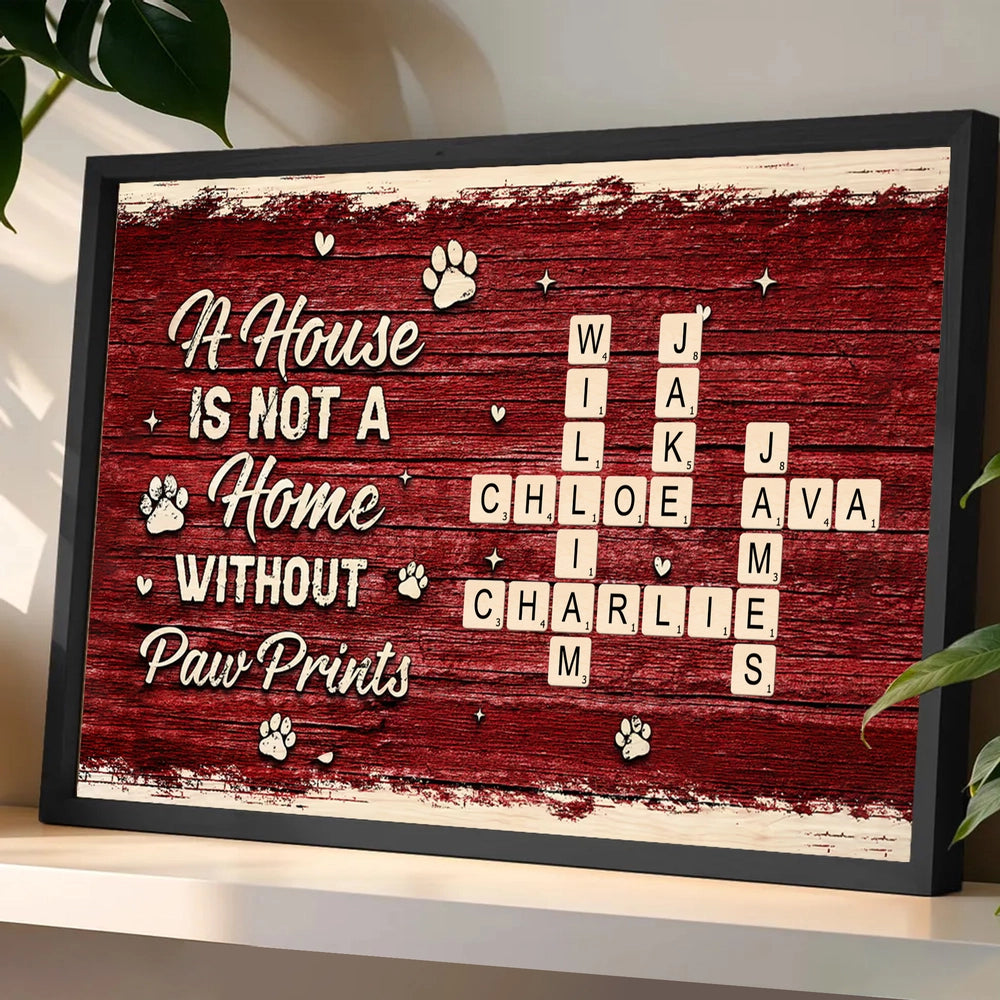 Custom Dog Lover Wall Art - Personalized Family Names Crossword Canvas - Home Decor Gift Poster or Canvas MagicInPrints