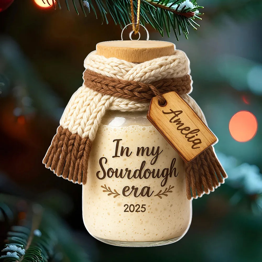 Personalized Sourdough Jar Ornament for Bakers - Christmas Keepsake Ornament MagicInPrints