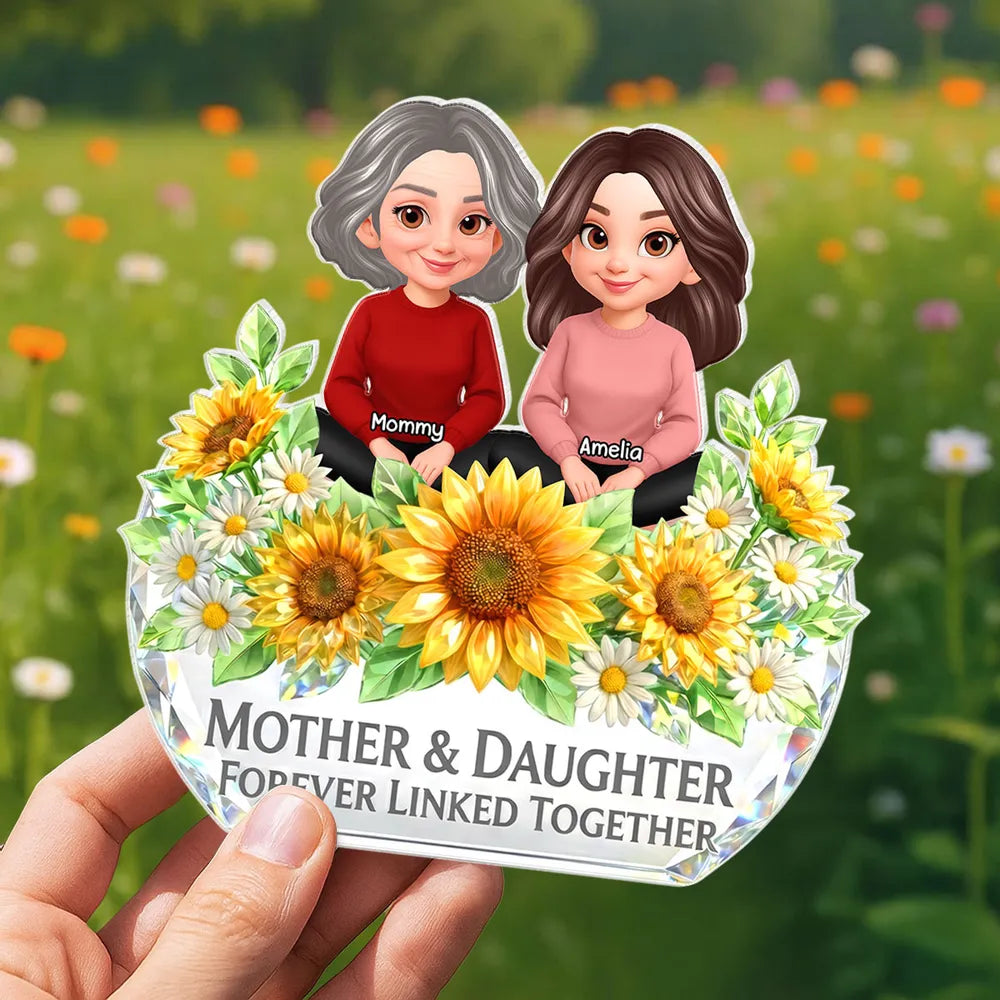 Personalized Mother & Daughter Figurine with Sunflowers - Sentimental Gift Plaque MagicInPrints