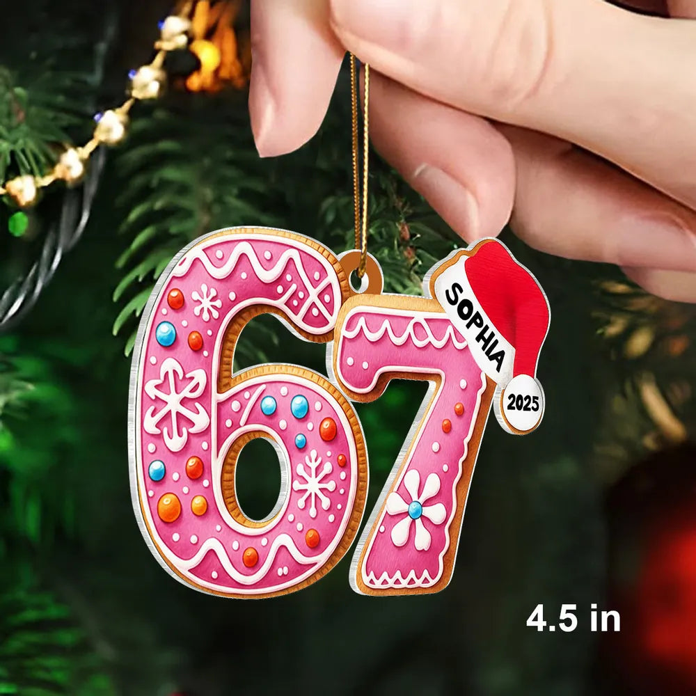 Personalized Christmas Ornament for Kids - Festive Gingerbread Design with Custom Name and Year Ornament MagicInPrints