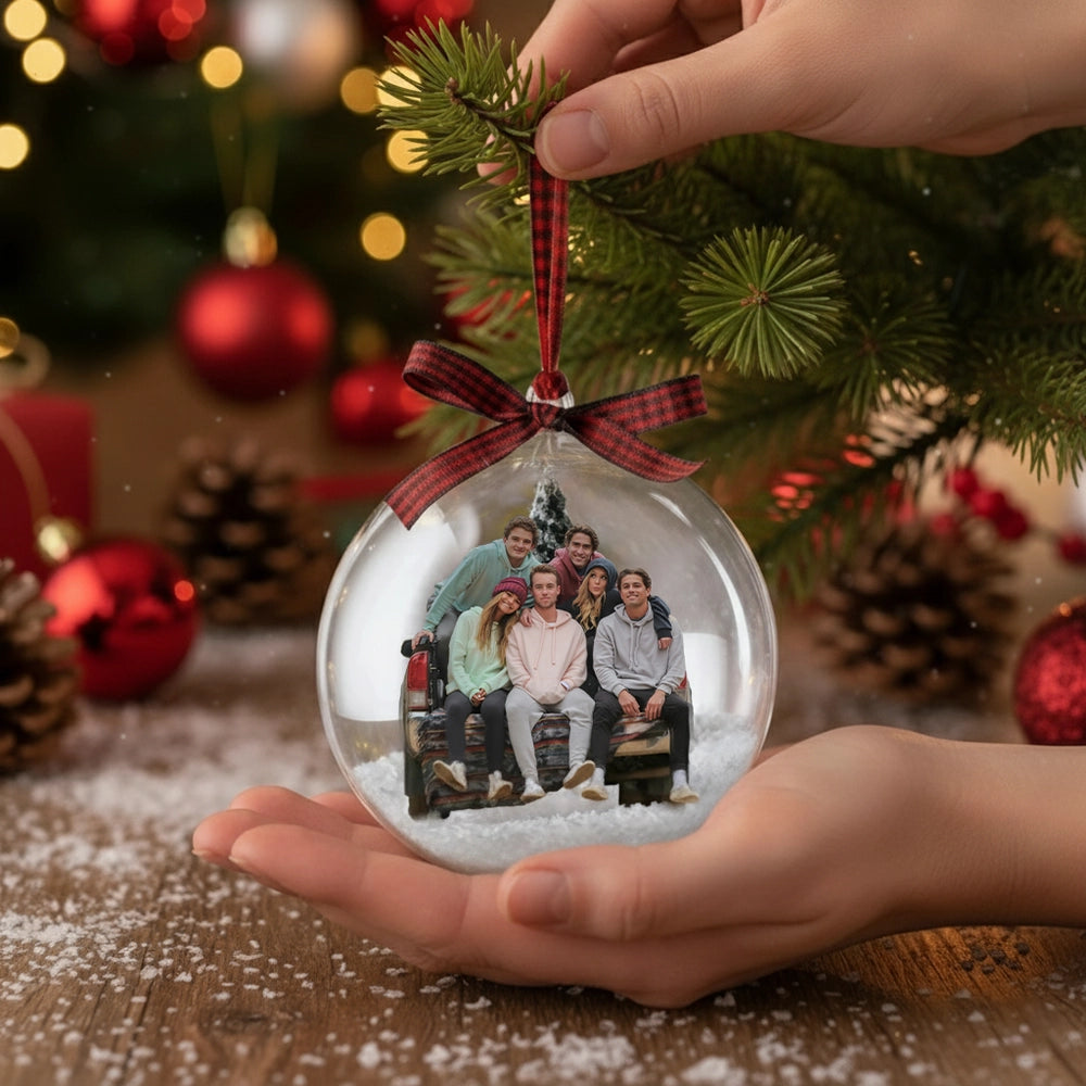 Custom Photo Christmas Ornament for Family - Personalized Holiday Decoration Ornament MagicInPrints