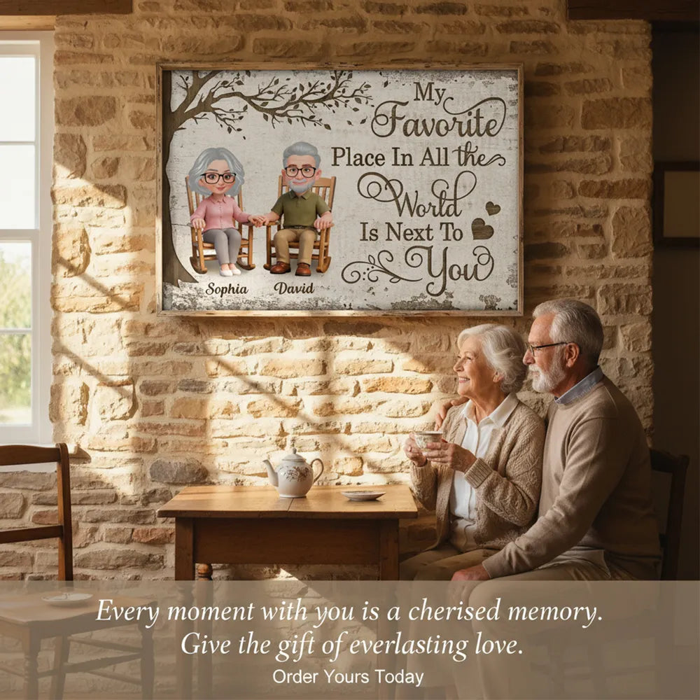 Personalized Couple Cartoon Canvas for Grandparents - Sentimental Home Decor Gift Poster or Canvas MagicInPrints