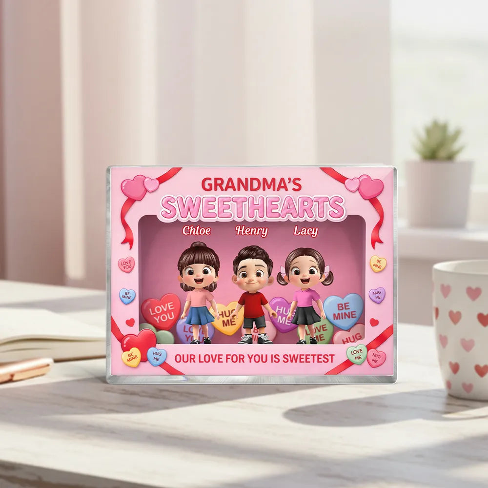 Personalized Grandma's Sweethearts Figurine Set for Grandchildren - Sentimental Gift Plaque MagicInPrints