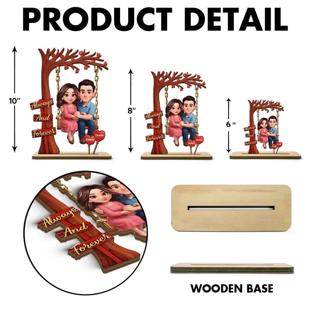 Personalized Couple Figurine Swing Decor for Lovers - Romantic Gift Plaque MagicInPrints