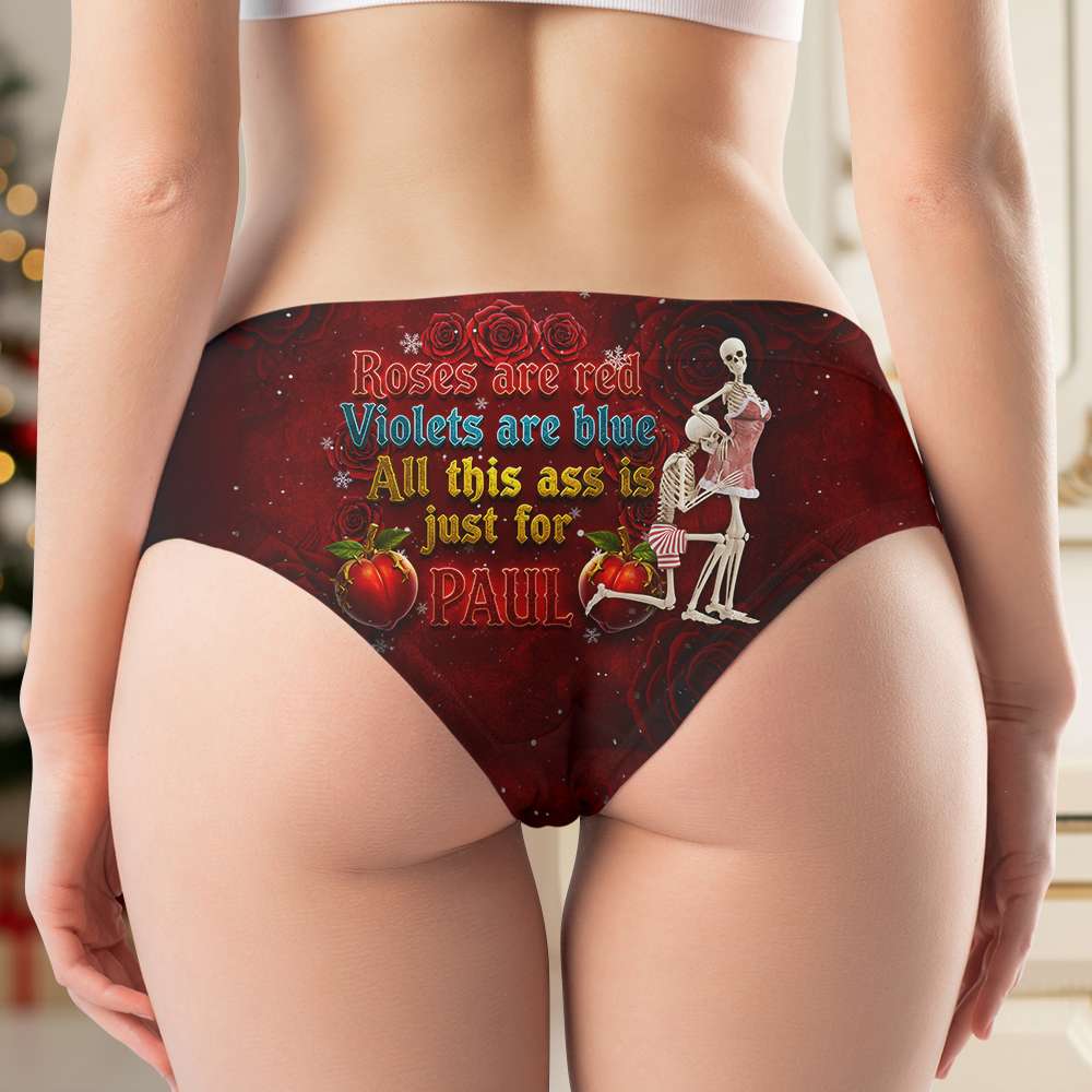 Roses are Red, Violets are Blue - Funny Skeleton Couple Women's Briefs - Personalized Gift for Unique Women Boxer Briefs MagicInPrints