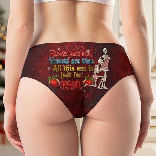 Roses are Red, Violets are Blue - Funny Skeleton Couple Women's Briefs - Personalized Gift for Unique Women Boxer Briefs MagicInPrints