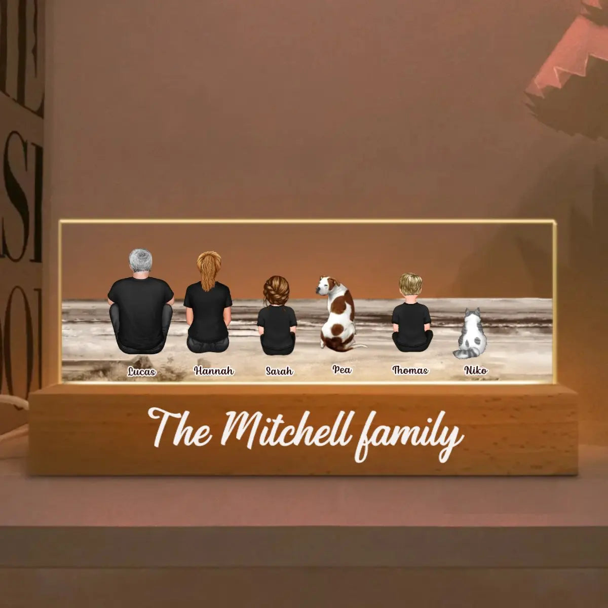 Custom Family LED Lamp Personalized with Names - Perfect Gift for Home Decor Plaque MagicInPrints