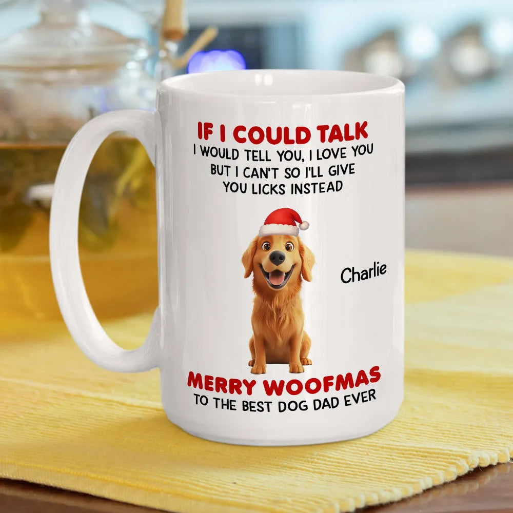 Personalized Dog Dad Christmas Mug - Cute Golden Retriever Design Cup MagicInPrints