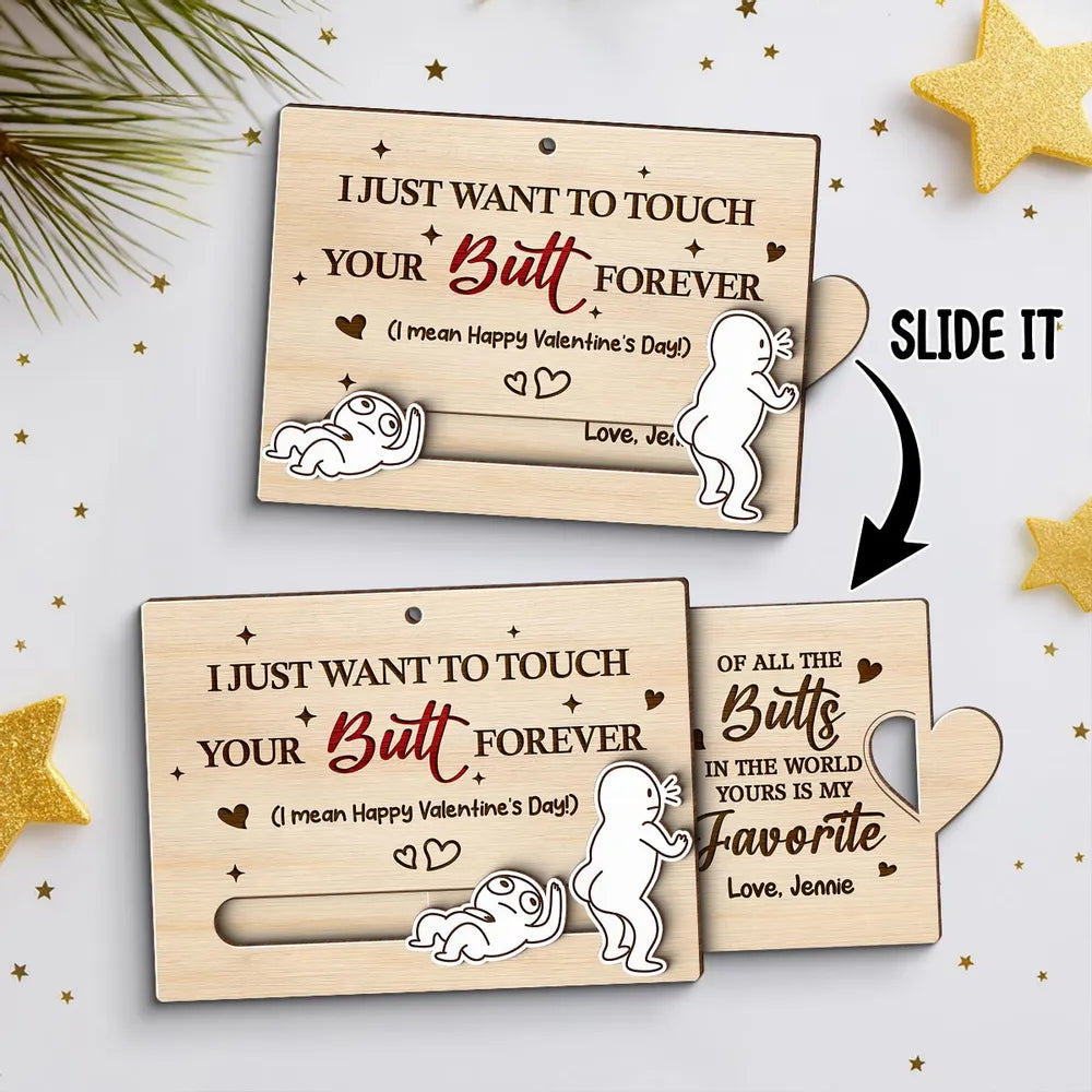 Personalized Wooden Love Card for Couples - Funny Valentine's Day Gift Ornament MagicInPrints
