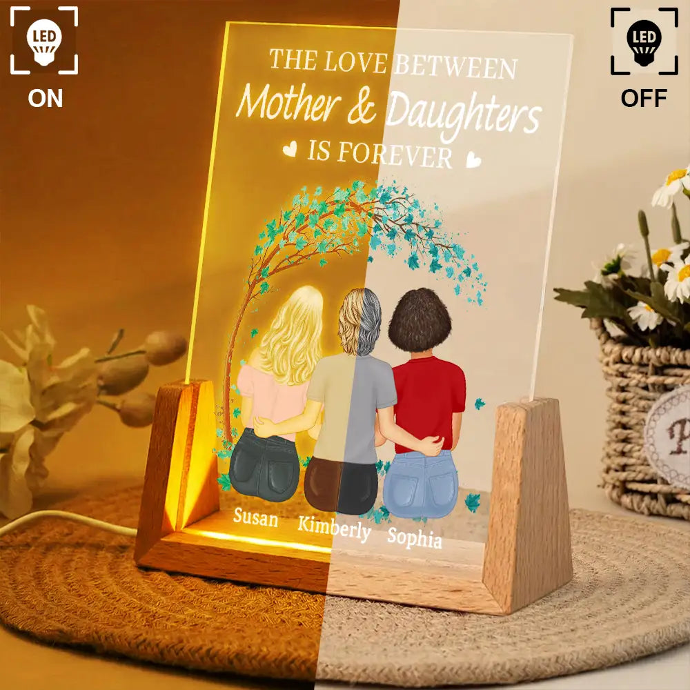 Personalized LED Acrylic Plaque for Mother and Daughters - Sentimental Gift Plaque MagicInPrints