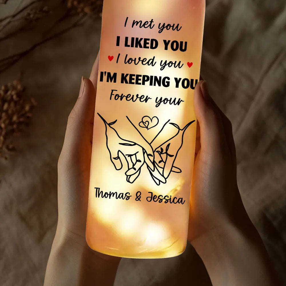 Personalized LED Wine Bottle Lamp for Couples - Romantic Gift for Anniversaries Lamp MagicInPrints